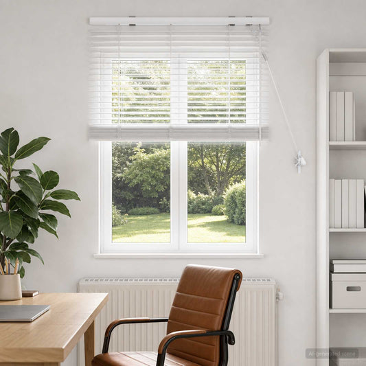 vidaXL Venetian Blind White 75 x 130 cm 35 mm Solid Paulownia Wood