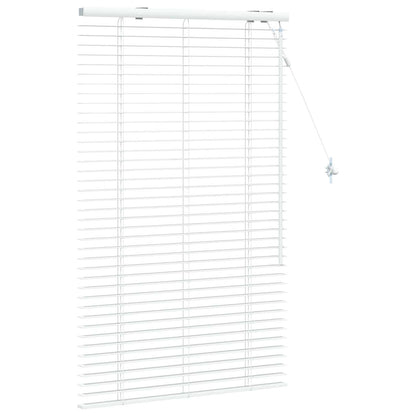 vidaXL Venetian Blind White 70 x 130 cm 35 mm Solid Paulownia Wood