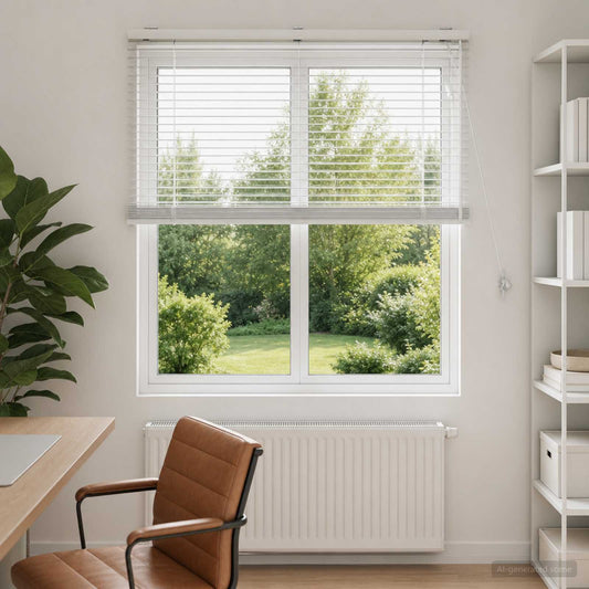 vidaXL Venetian Blind White 100 x 130 cm 35 mm Solid Paulownia Wood