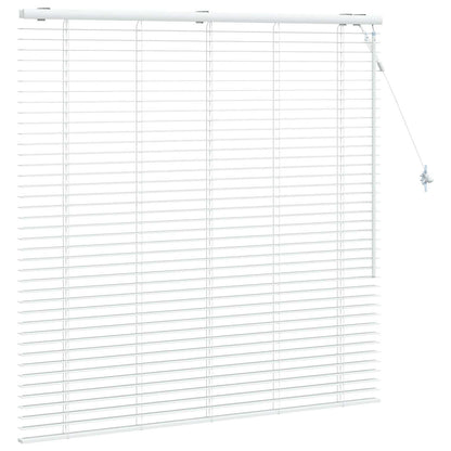 vidaXL Venetian Blind White 125 x 130 cm 35 mm Solid Paulownia Wood