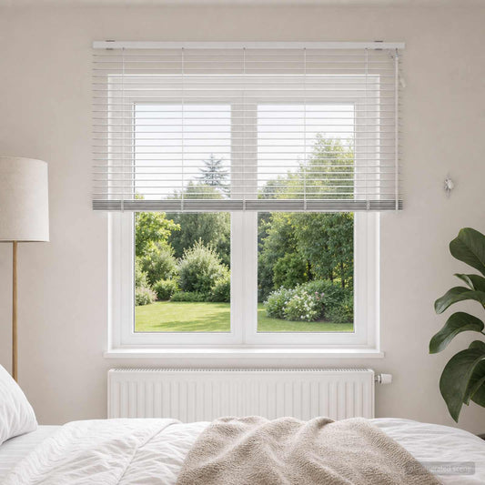 vidaXL Venetian Blind White 145 x 130 cm 35 mm Solid Paulownia Wood
