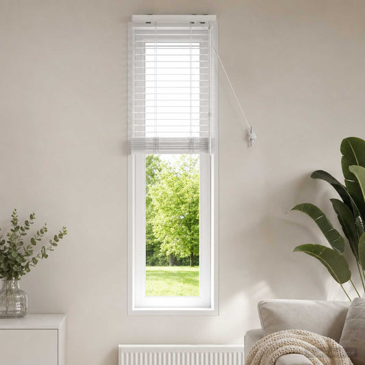 vidaXL Venetian Blind White 40 x 160 cm 35 mm Solid Paulownia Wood