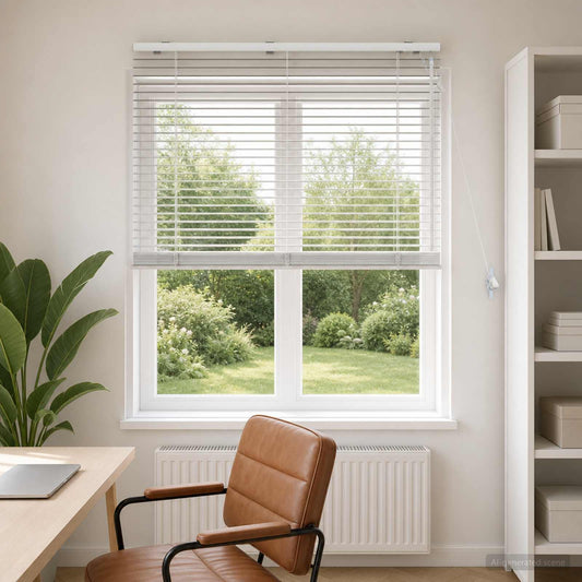 vidaXL Venetian Blind White 100 x 160 cm 35 mm Solid Paulownia Wood