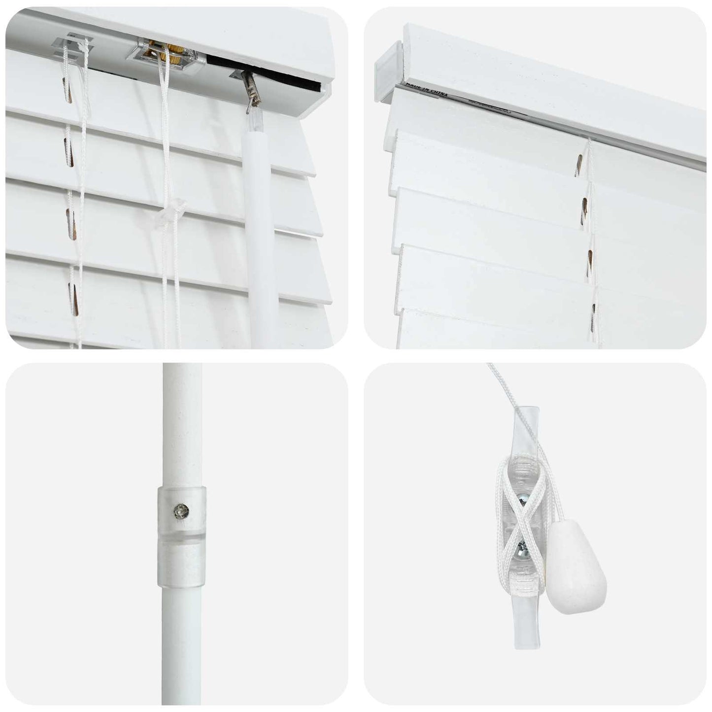 vidaXL Venetian Blind White 75 x 250 cm 35 mm Solid Paulownia Wood