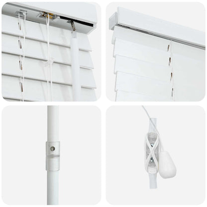 vidaXL Venetian Blind White 75 x 250 cm 35 mm Solid Paulownia Wood