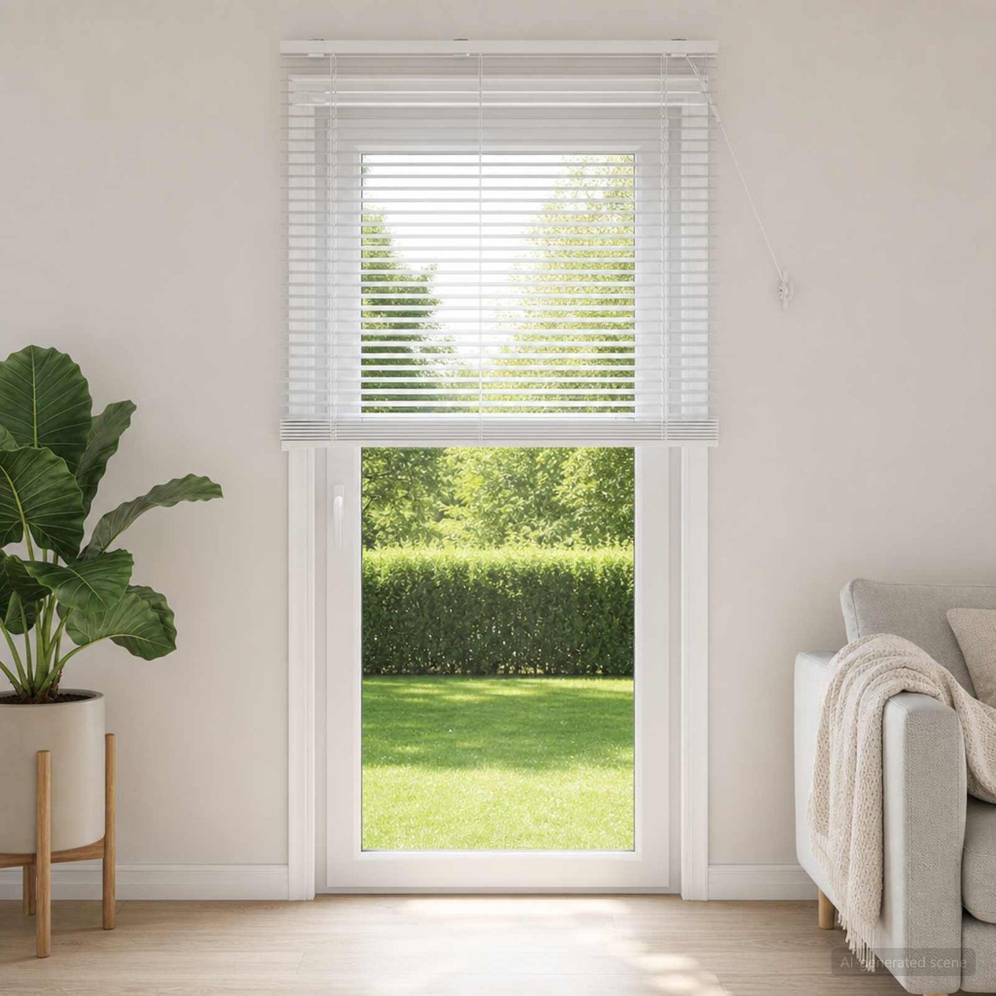 vidaXL Venetian Blind White 105 x 250 cm 35 mm Solid Paulownia Wood