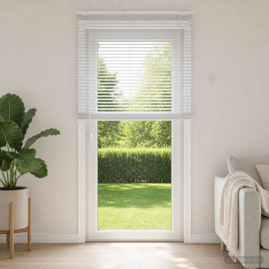 vidaXL Venetian Blind White 105 x 250 cm 35 mm Solid Paulownia Wood