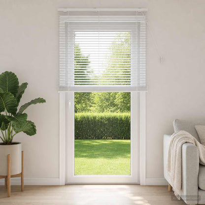 vidaXL Venetian Blind White 120 x 250 cm 35 mm Solid Paulownia Wood