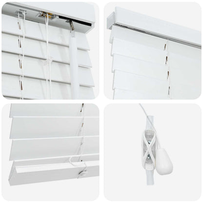 vidaXL Venetian Blind White 145 x 250 cm 35 mm Solid Paulownia Wood