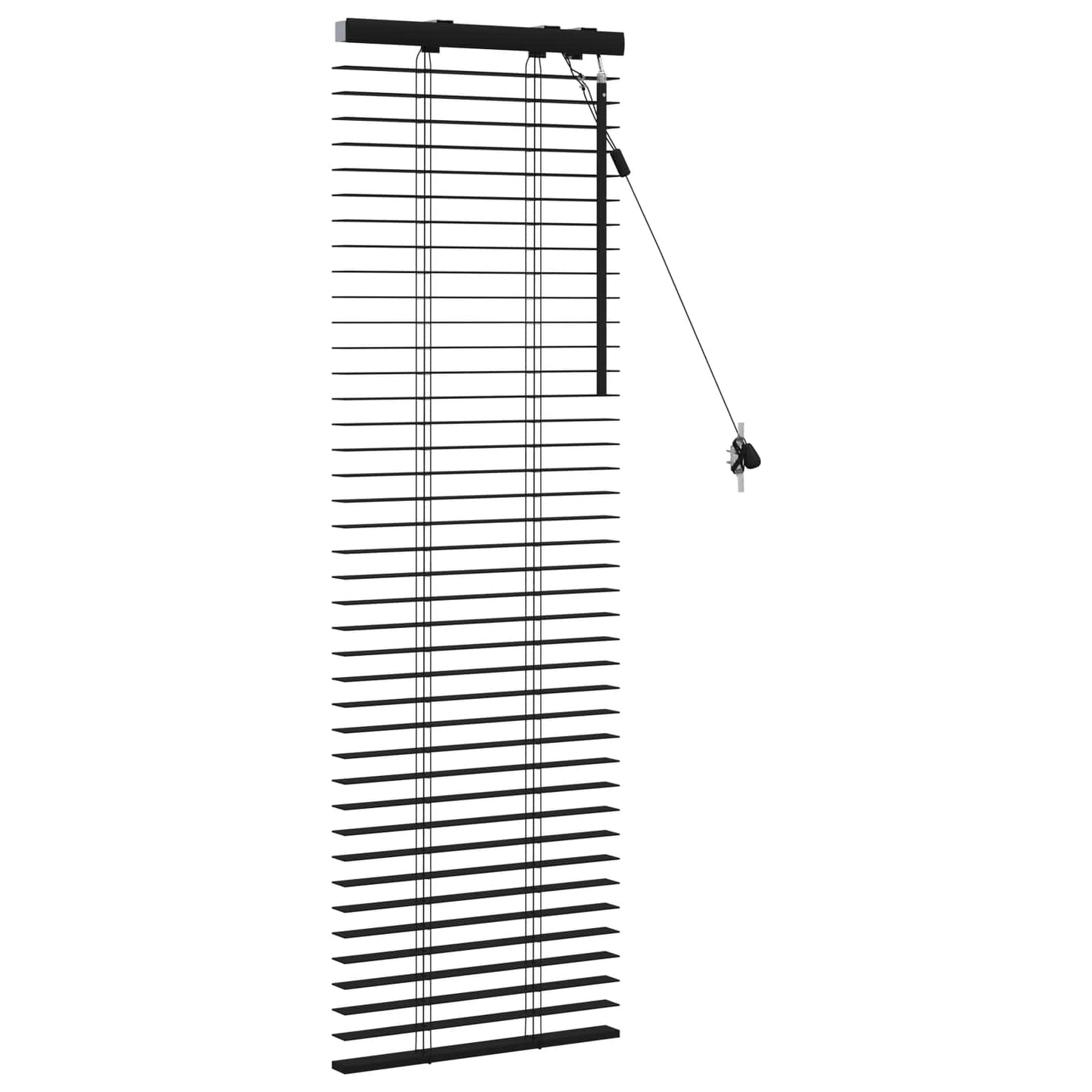 vidaXL Venetian Blind Black 50 x 130 cm 35 mm Solid Paulownia Wood