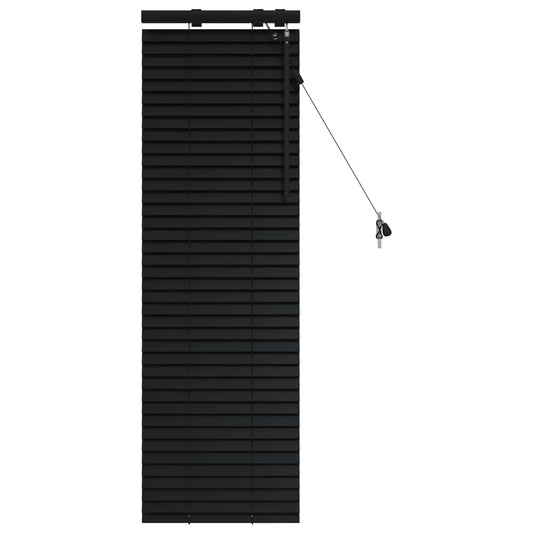 vidaXL Venetian Blind Black 50 x 130 cm 35 mm Solid Paulownia Wood