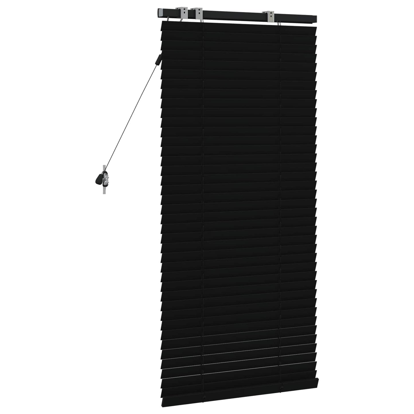 vidaXL Venetian Blind Black 55 x 130 cm 35 mm Solid Paulownia Wood