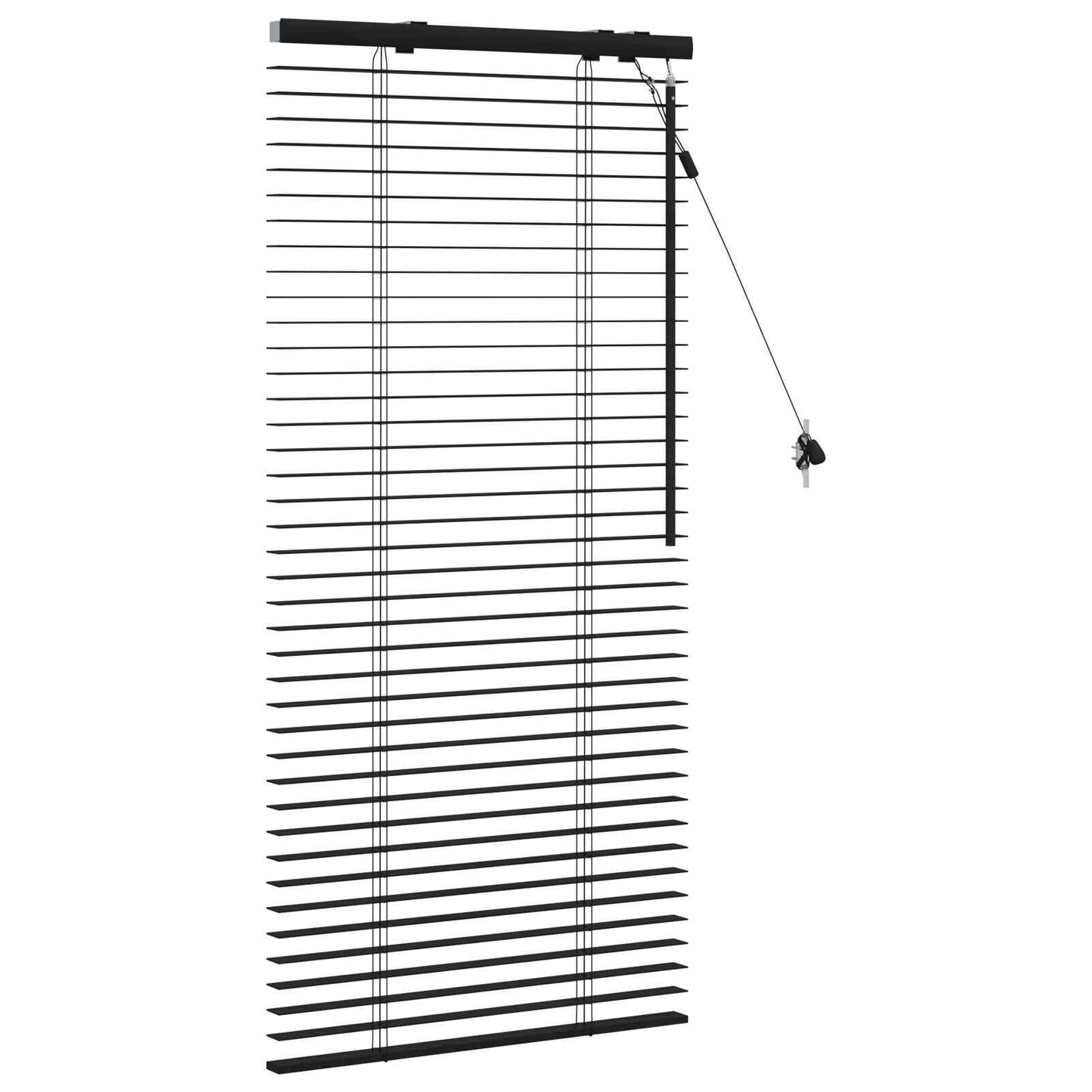 vidaXL Venetian Blind Black 60 x 130 cm 35 mm Solid Paulownia Wood