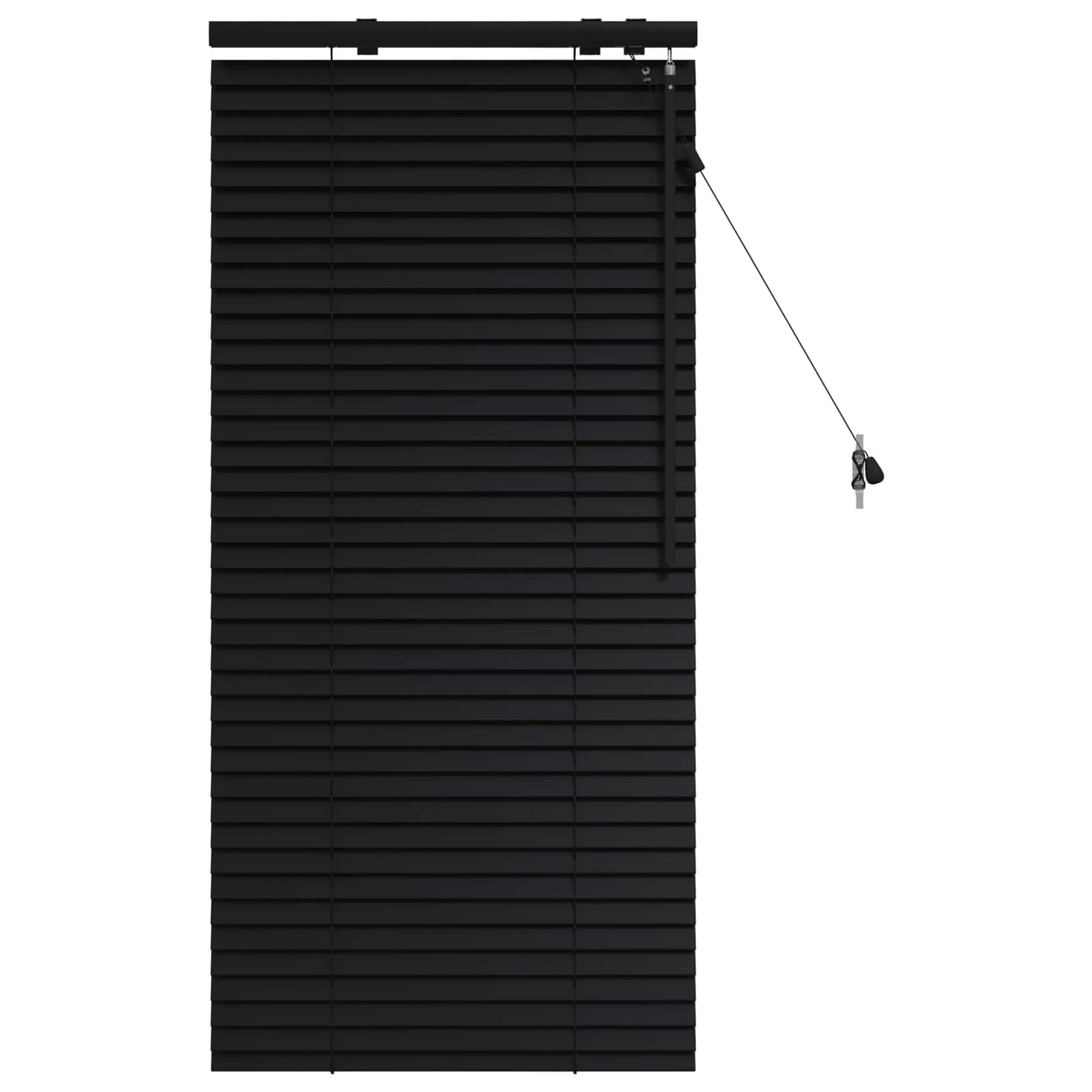 vidaXL Venetian Blind Black 60 x 130 cm 35 mm Solid Paulownia Wood