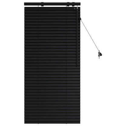 vidaXL Venetian Blind Black 60 x 130 cm 35 mm Solid Paulownia Wood