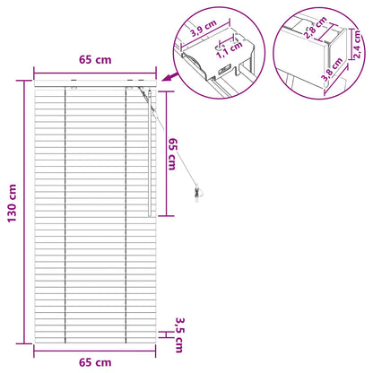 vidaXL Venetian Blind Black 65 x 130 cm 35 mm Solid Paulownia Wood