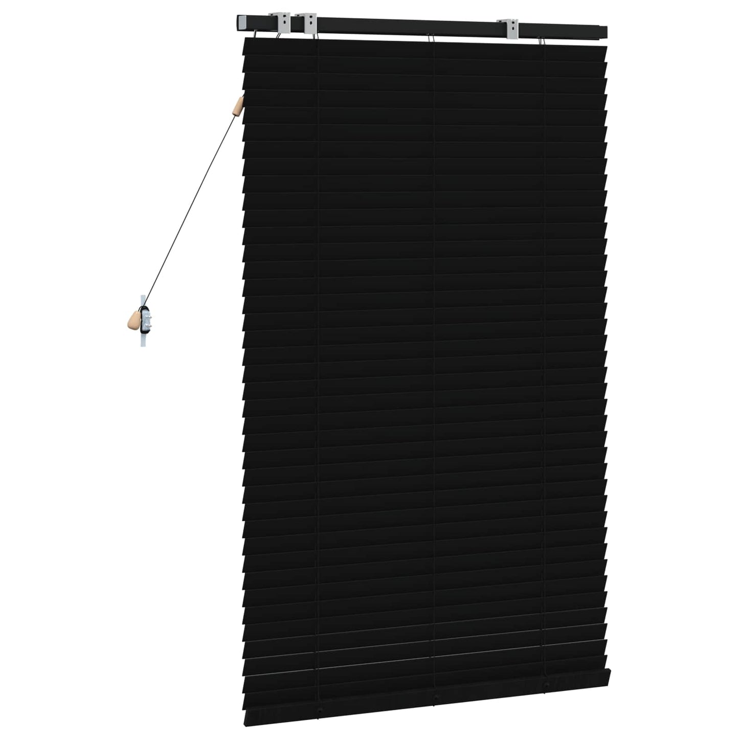 vidaXL Venetian Blind Black 80 x 130 cm 35 mm Solid Paulownia Wood