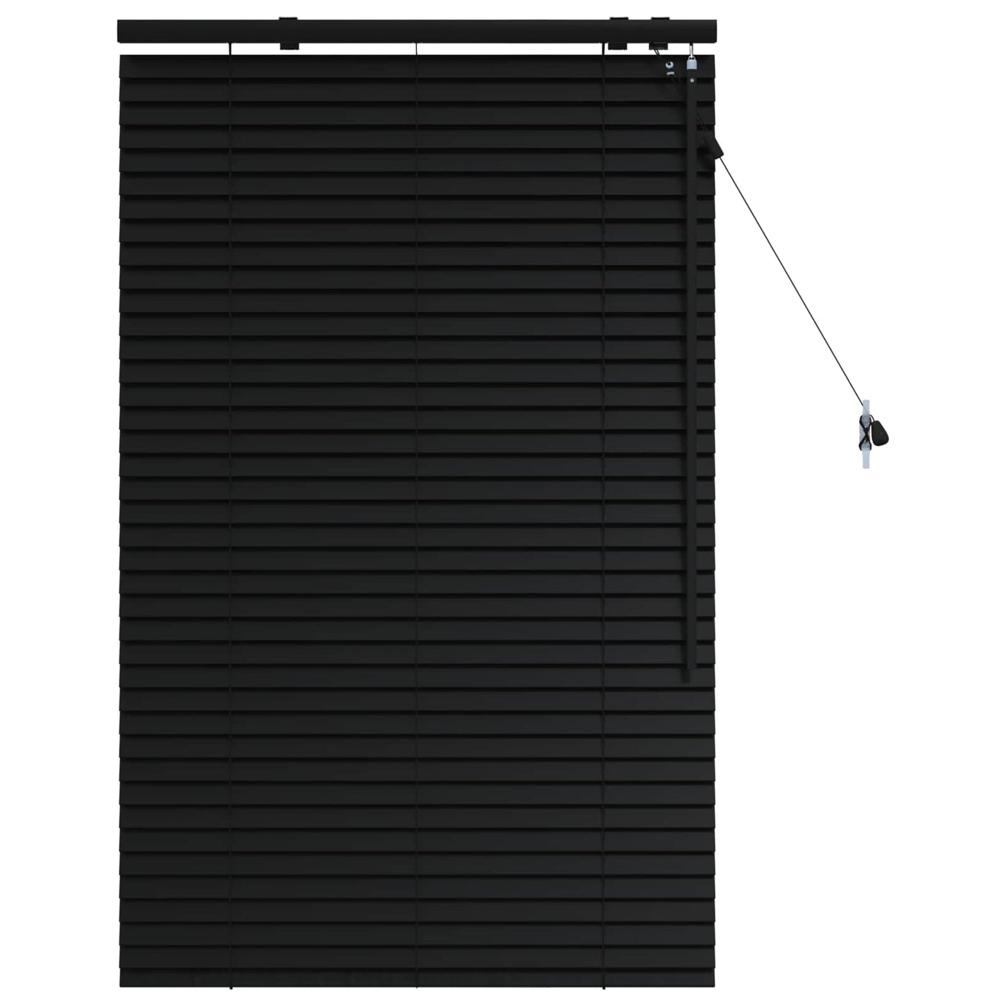 vidaXL Venetian Blind Black 85 x 130 cm 35 mm Solid Paulownia Wood