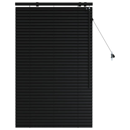 vidaXL Venetian Blind Black 90 x 130 cm 35 mm Solid Paulownia Wood
