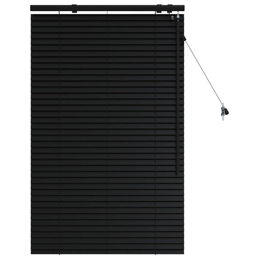 vidaXL Venetian Blind Black 90 x 130 cm 35 mm Solid Paulownia Wood