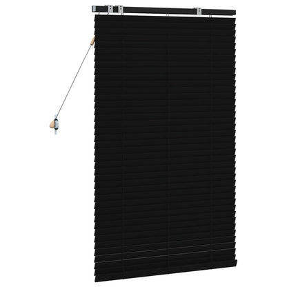 vidaXL Venetian Blind Black 95 x 130 cm 35 mm Solid Paulownia Wood
