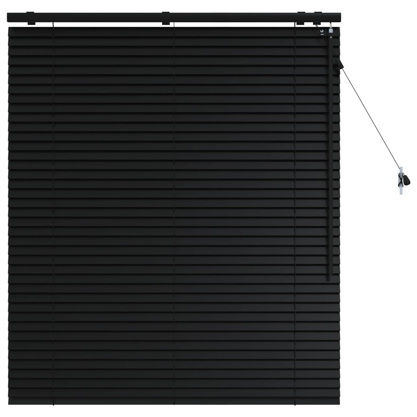 vidaXL Venetian Blind Black 100 x 130 cm 35 mm Solid Paulownia Wood