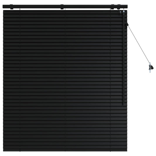 vidaXL Venetian Blind Black 100 x 130 cm 35 mm Solid Paulownia Wood