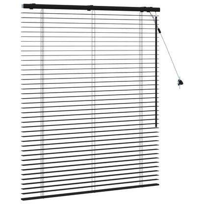 vidaXL Venetian Blind Black 105 x 130 cm 35 mm Solid Paulownia Wood