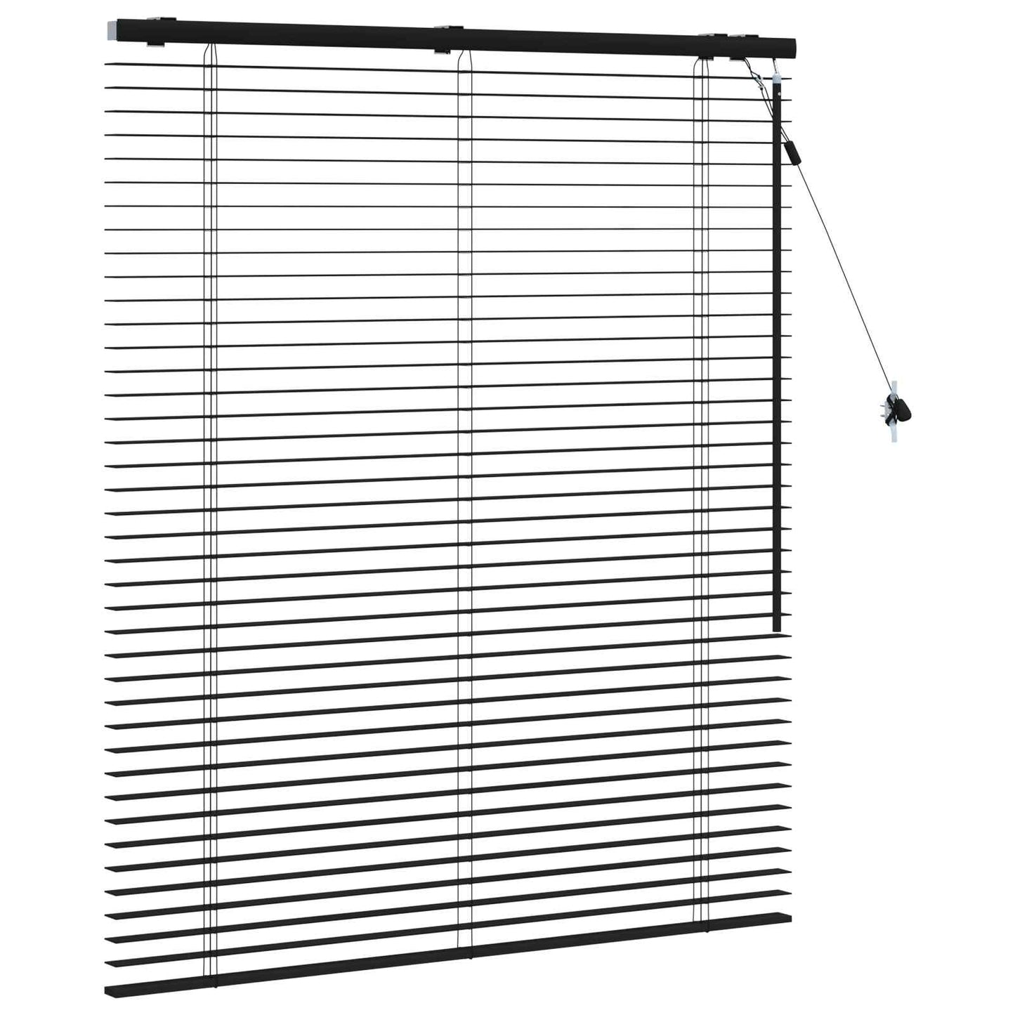 vidaXL Venetian Blind Black 120 x 130 cm 35 mm Solid Paulownia Wood