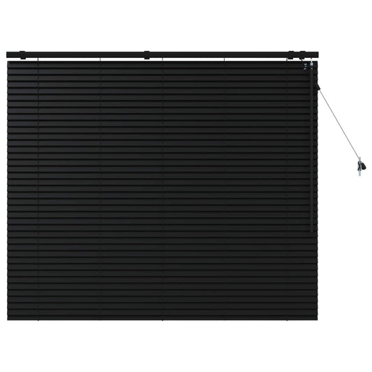 vidaXL Venetian Blind Black 125 x 130 cm 35 mm Solid Paulownia Wood
