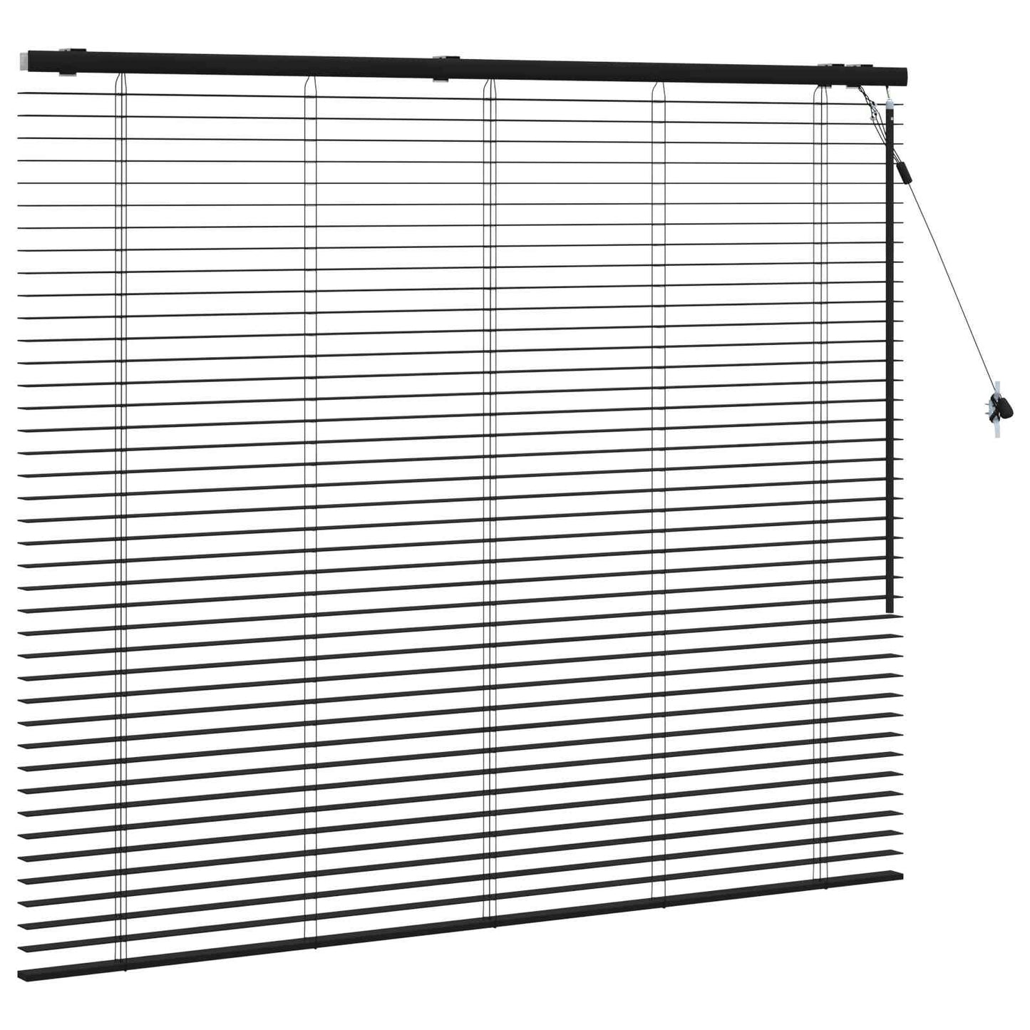 vidaXL Venetian Blind Black 135 x 130 cm 35 mm Solid Paulownia Wood