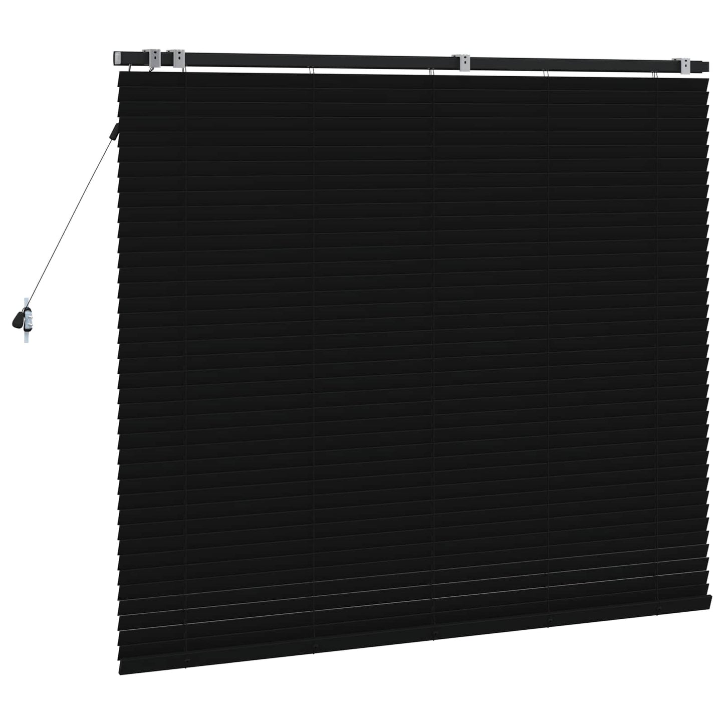 vidaXL Venetian Blind Black 140 x 130 cm 35 mm Solid Paulownia Wood