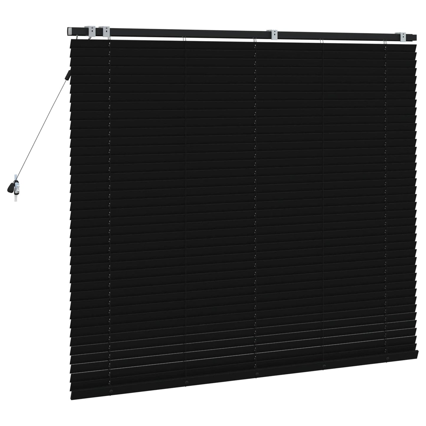 vidaXL Venetian Blind Black 145 x 130 cm 35 mm Solid Paulownia Wood