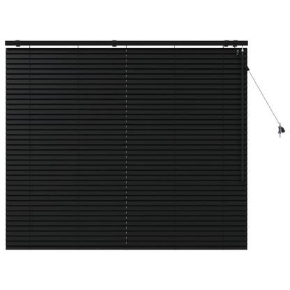 vidaXL Venetian Blind Black 145 x 130 cm 35 mm Solid Paulownia Wood