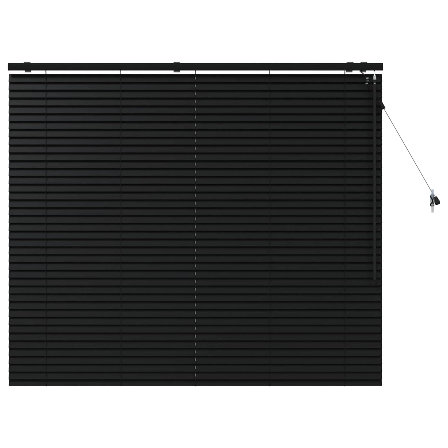 vidaXL Venetian Blind Black 150 x 130 cm 35 mm Solid Paulownia Wood