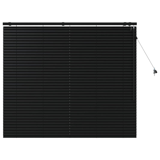 vidaXL Venetian Blind Black 150 x 130 cm 35 mm Solid Paulownia Wood