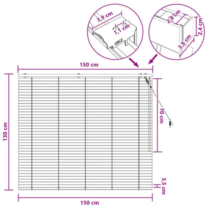 vidaXL Venetian Blind Black 150 x 130 cm 35 mm Solid Paulownia Wood