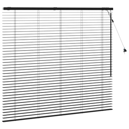 vidaXL Venetian Blind Black 155 x 130 cm 35 mm Solid Paulownia Wood