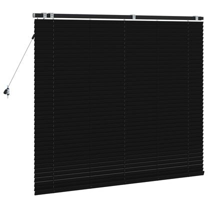 vidaXL Venetian Blind Black 160 x 130 cm 35 mm Solid Paulownia Wood