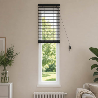 vidaXL Venetian Blind Black 40 x 160 cm 35 mm Solid Paulownia Wood