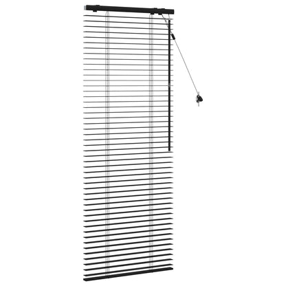 vidaXL Venetian Blind Black 60 x 160 cm 35 mm Solid Paulownia Wood
