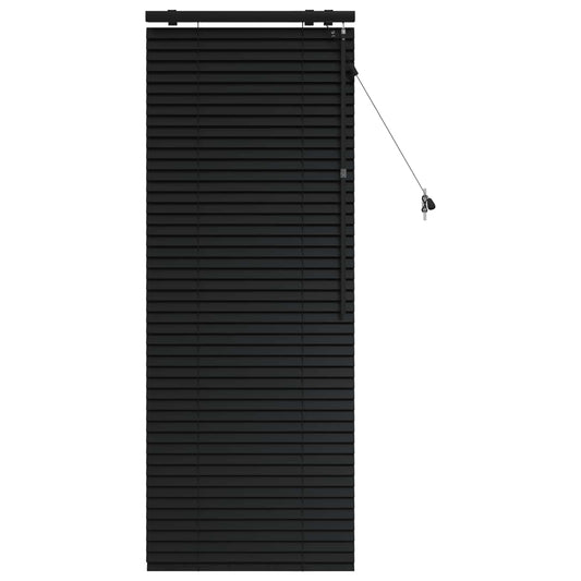 vidaXL Venetian Blind Black 60 x 160 cm 35 mm Solid Paulownia Wood