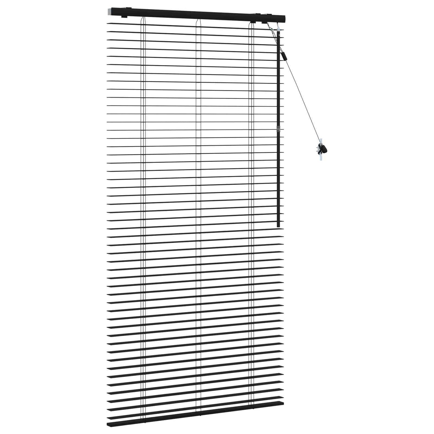 vidaXL Venetian Blind Black 70 x 160 cm 35 mm Solid Paulownia Wood