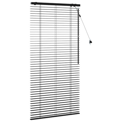 vidaXL Venetian Blind Black 75 x 160 cm 35 mm Solid Paulownia Wood