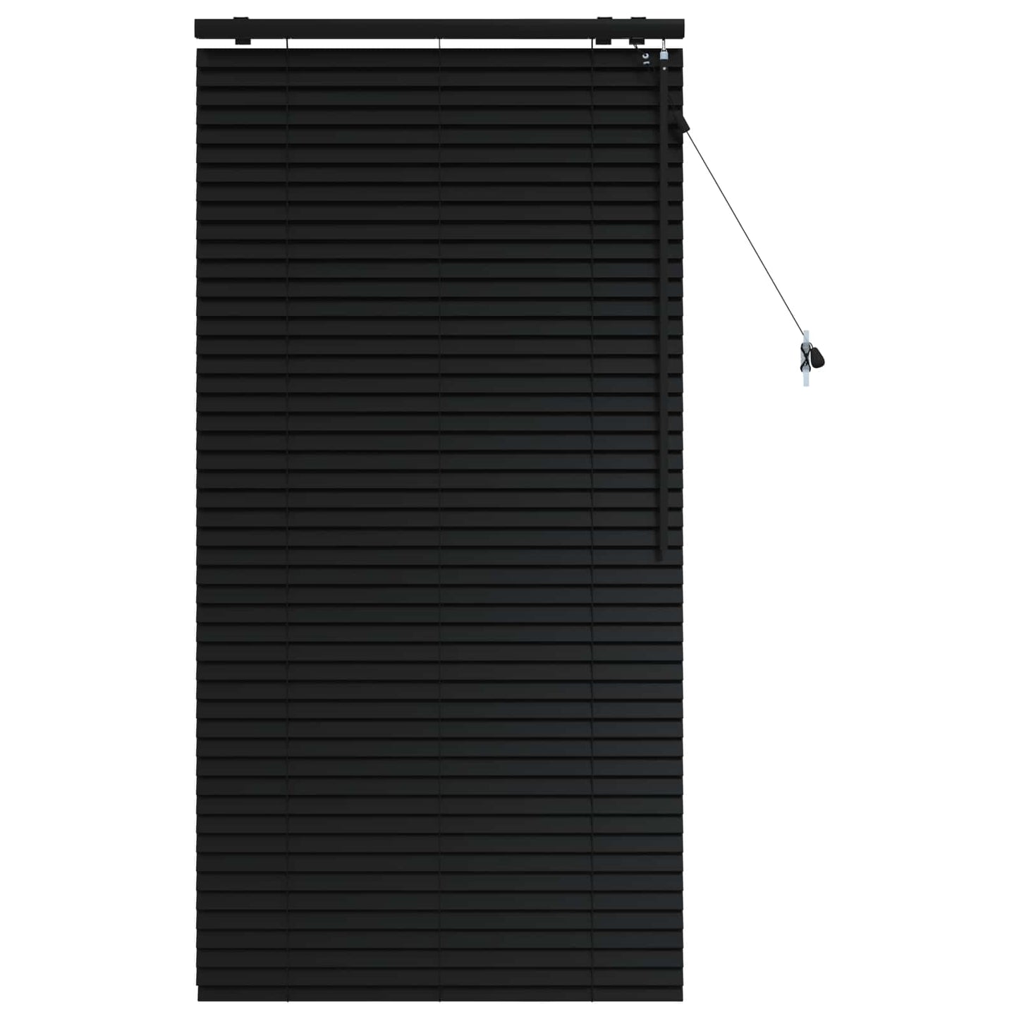 vidaXL Venetian Blind Black 85 x 160 cm 35 mm Solid Paulownia Wood