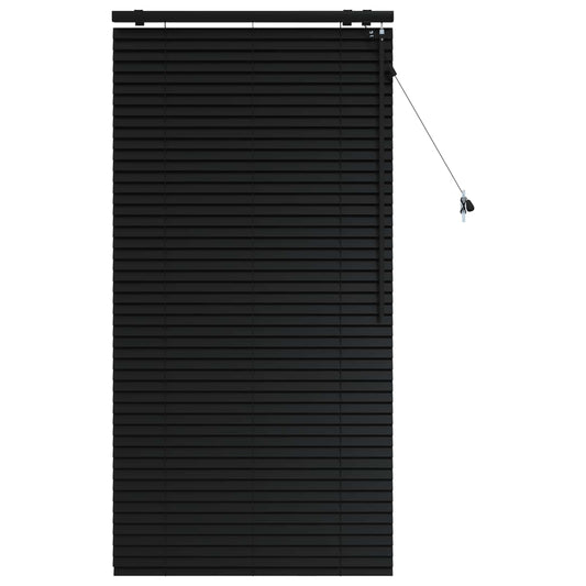 vidaXL Venetian Blind Black 90 x 160 cm 35 mm Solid Paulownia Wood