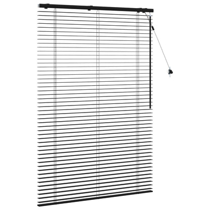 vidaXL Venetian Blind Black 100 x 160 cm 35 mm Solid Paulownia Wood