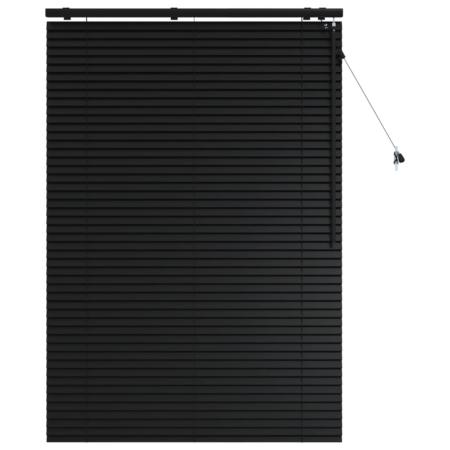 vidaXL Venetian Blind Black 105 x 160 cm 35 mm Solid Paulownia Wood