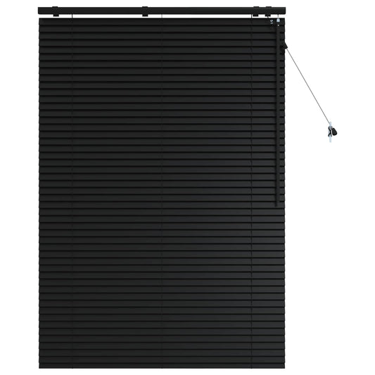 vidaXL Venetian Blind Black 110 x 160 cm 35 mm Solid Paulownia Wood