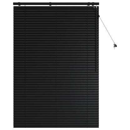 vidaXL Venetian Blind Black 115 x 160 cm 35 mm Solid Paulownia Wood
